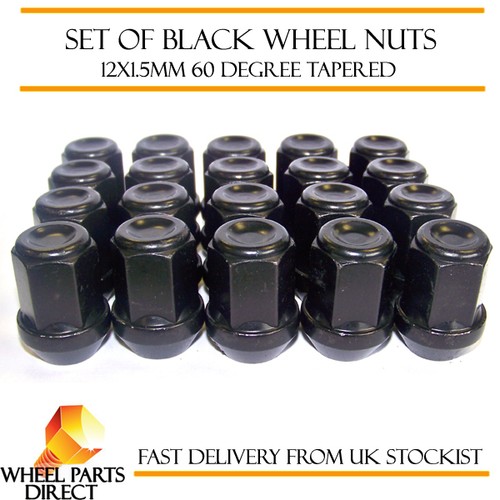 Alloy wheel nuts black - black, (20)